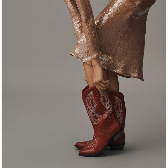 Coconuts By Matisse Women's Red Gaucho Western Boots Size 10 - Picture 1 of 11